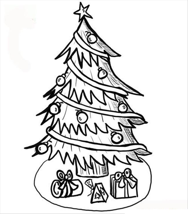 Christmas Tree Coloring Pages For Kids
 Free Printable Christmas Tree Coloring Pages For Kids