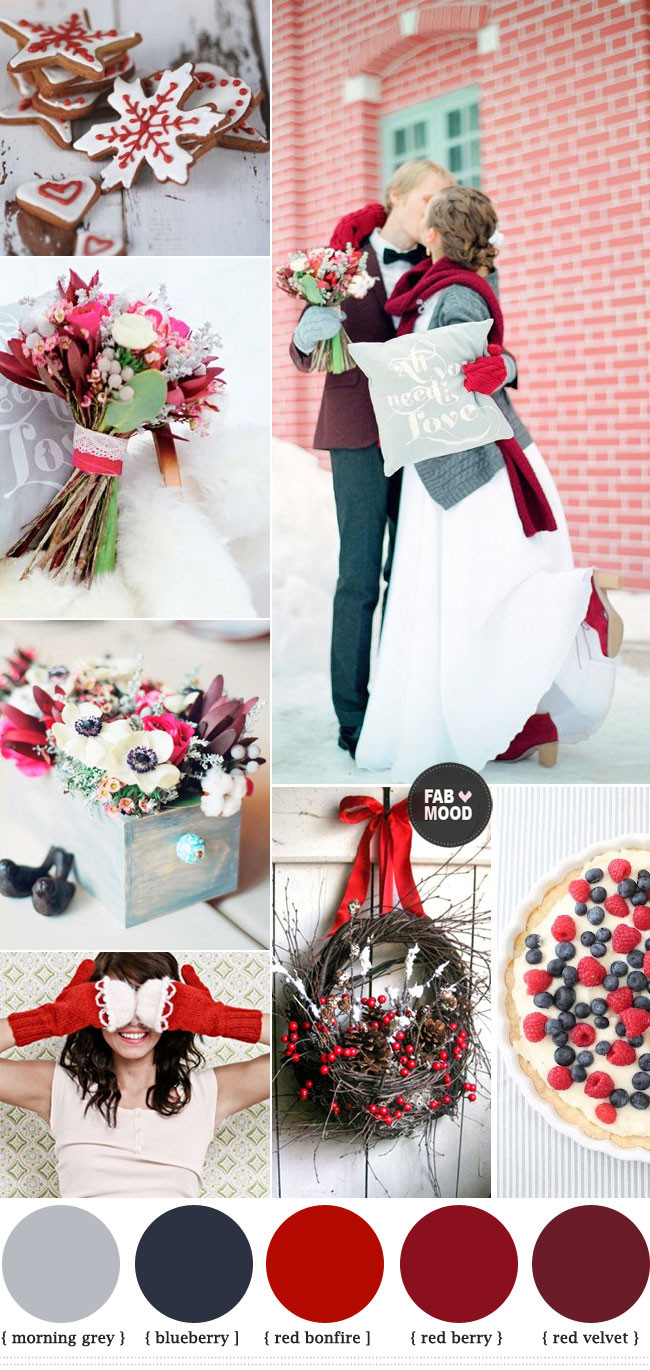 Christmas Wedding Colors
 Red winter wedding ideas red wedding colour palette