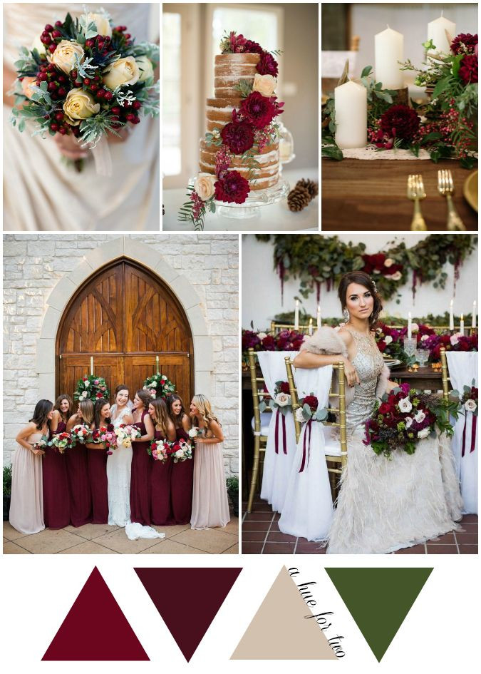 Christmas Wedding Colors
 Elegant Cranberry and Champagne Christmas Wedding Colour