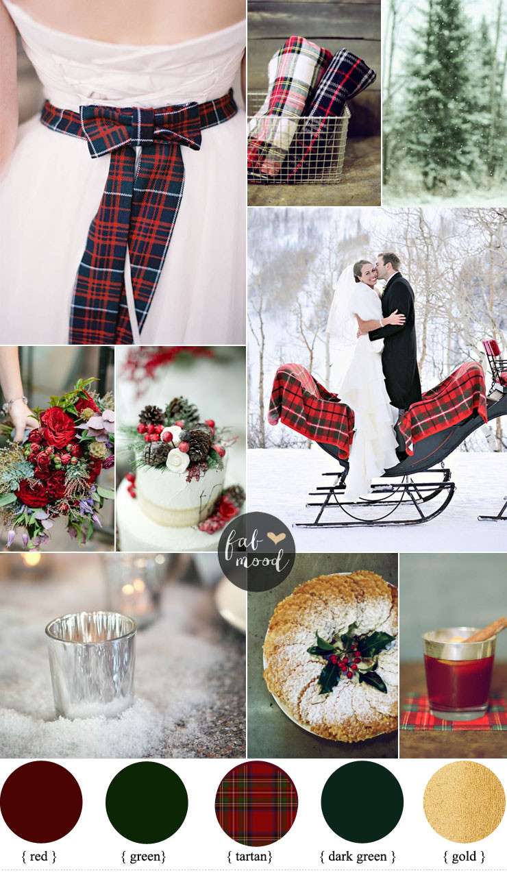 Christmas Wedding Colors
 Red and Green Winter Wedding With Rich Tartans