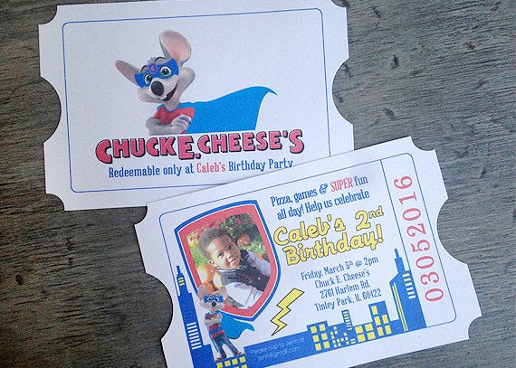 Chuck E Cheese Birthday Party Price
 Chuck E Cheese Birthday Invite