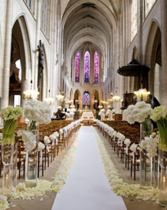 Church Wedding Decor
 Stylish White Weddings Weddings Romantique