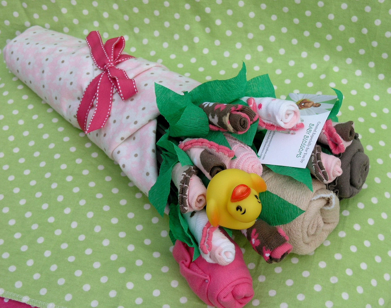 Clever Baby Shower Gifts
 Baby Clothes Bouquet for Girls Unique Baby by babyblossomco