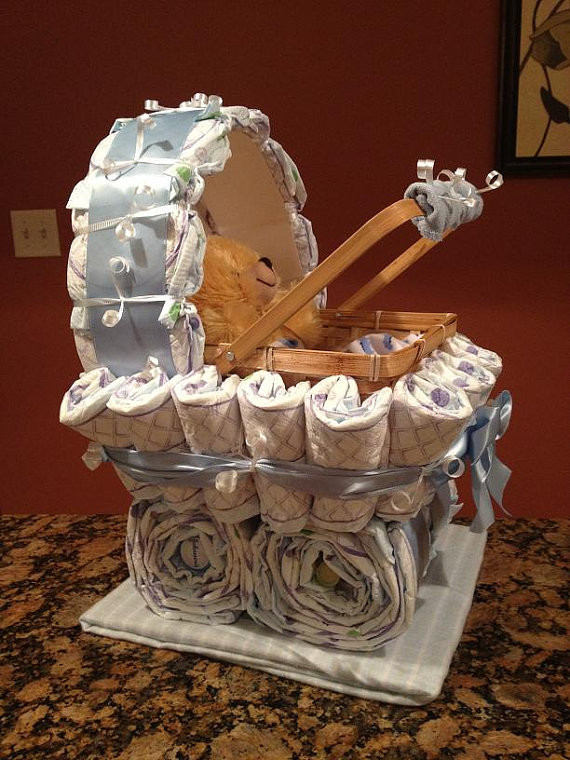 Clever Baby Shower Gifts
 Boy Diaper Carriage Unique Baby Shower Gift