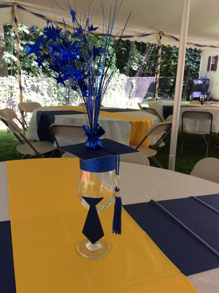 College Graduation Party Ideas For Him
 Royal Blue and Gold Graduation Party by EV Events and