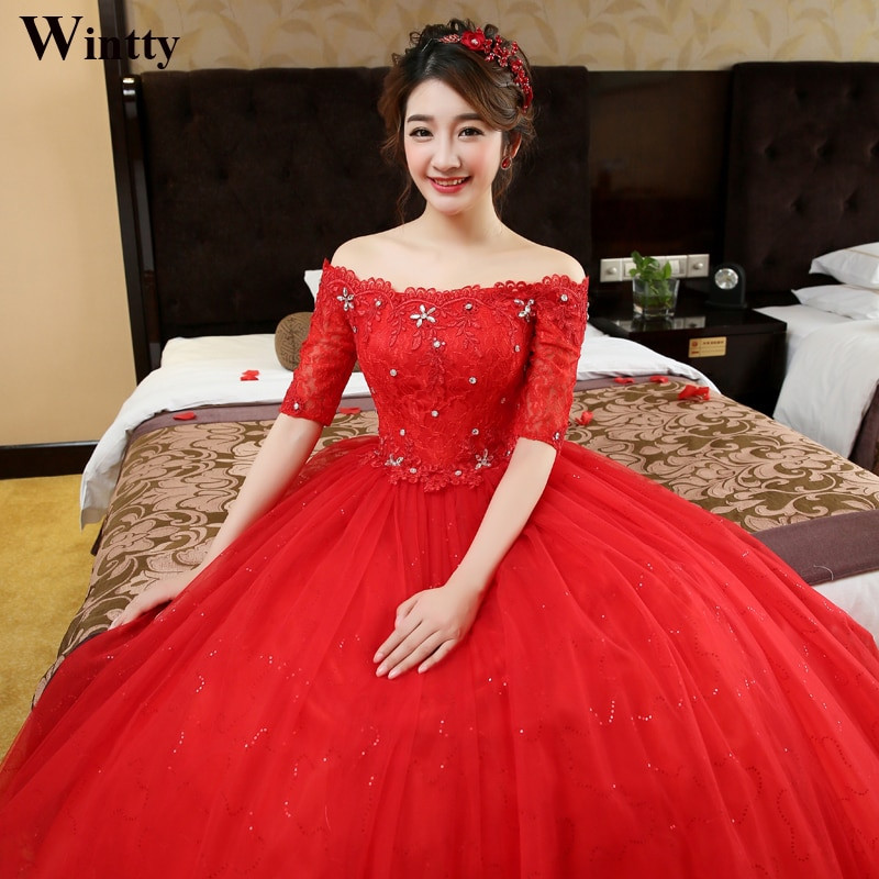 Colored Plus Size Wedding Dresses
 Aliexpress Buy Wintty High Quality Lace Cheap Red