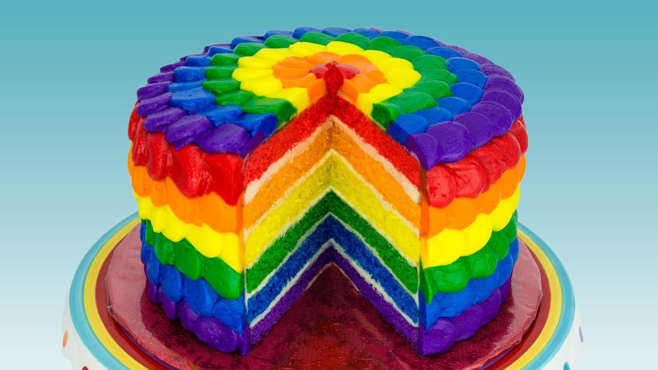 Colorful Birthday Cakes
 Rainbow Cake How to Make a Rainbow Cake by Cookies