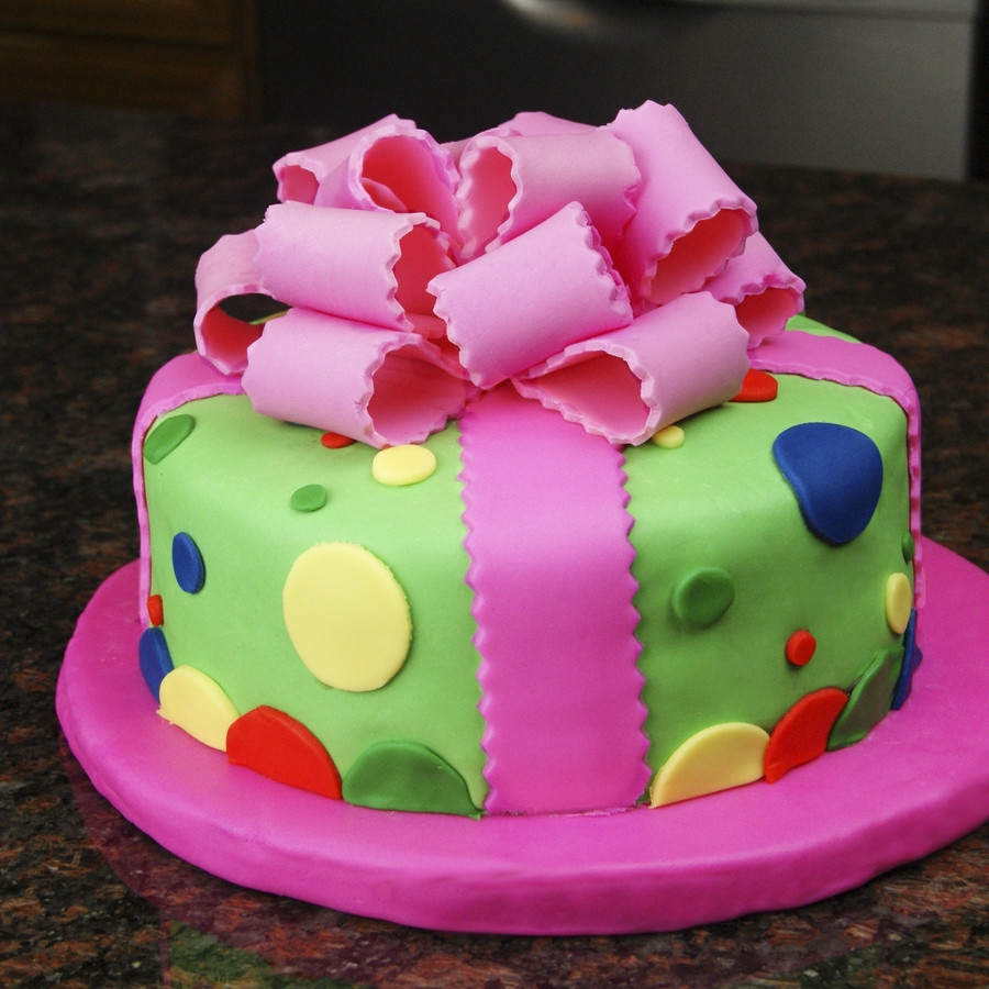 Colorful Birthday Cakes
 Colorful Present Birthday Cake CakeCentral