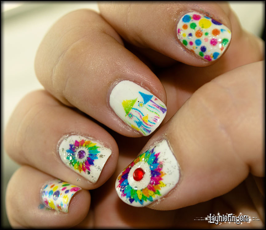 Colorful Nail Ideas
 Laser print nail art creating beautiful intricate