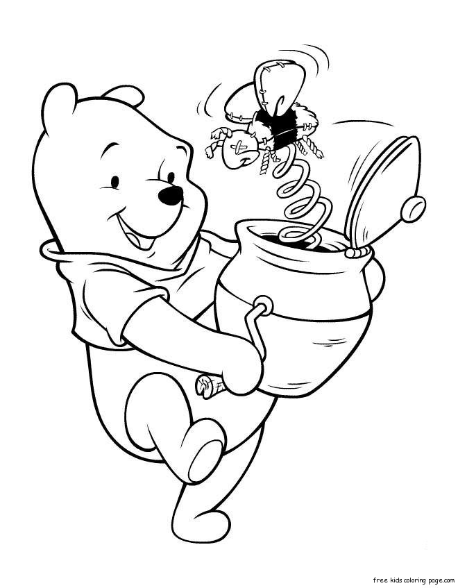 Coloring Book For Toddlers
 Coloring pages for kids Winnie the Pooh with honeyFree