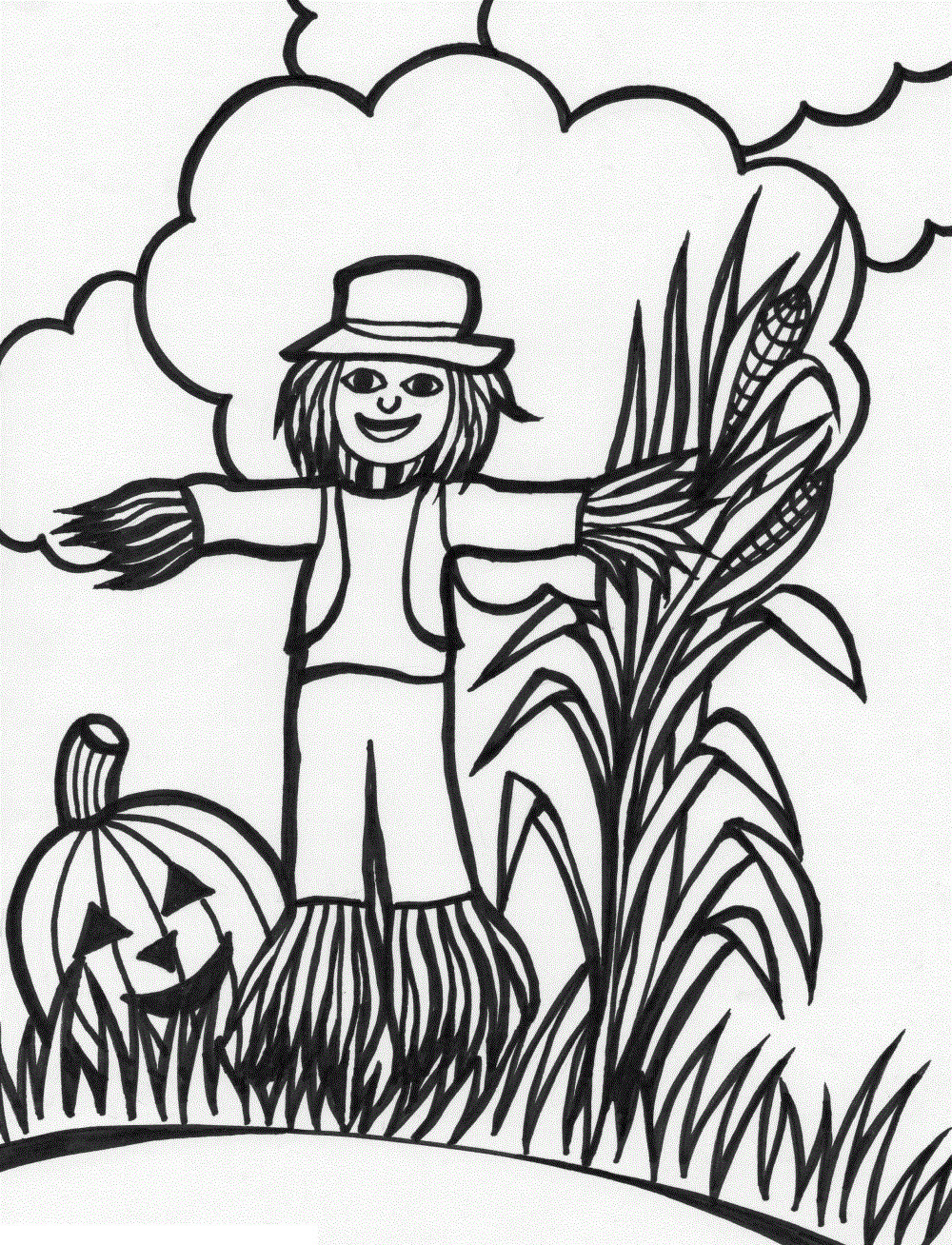 Coloring Book For Toddlers
 Free Printable Scarecrow Coloring Pages For Kids