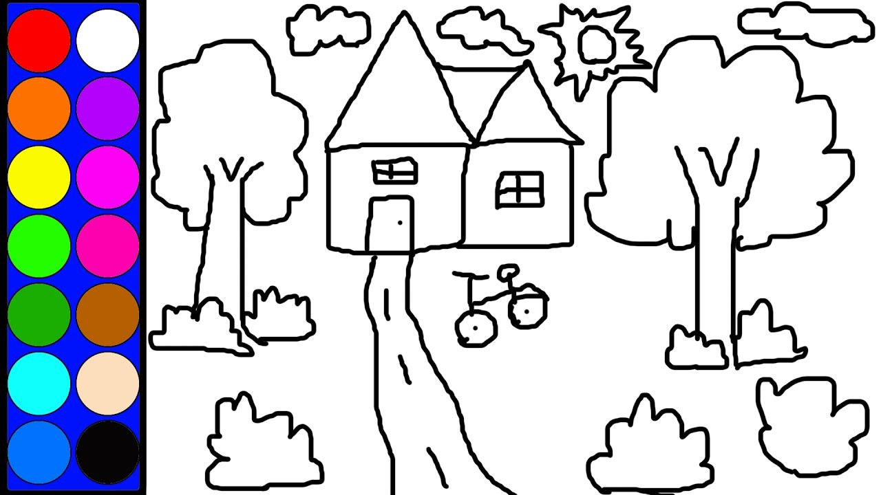 Coloring Book Games For Kids
 Learn Colors Lovely House Coloring Page Learn DIY Drawing