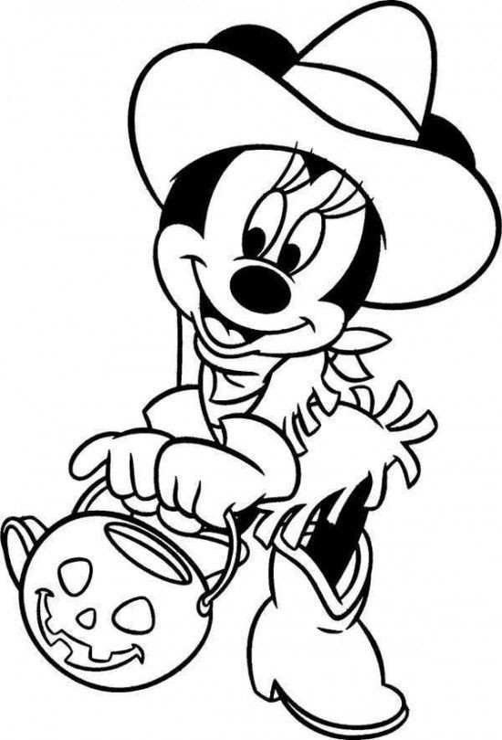Coloring Book Pages For Toddlers
 Minnie Mouse Halloween Cowgirl Costume Coloring Pages