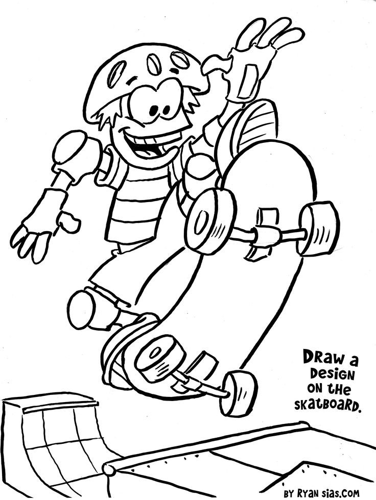 Coloring Books Printables
 Free Printable Sports Coloring Pages Skateboard