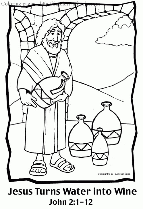 Coloring By Itself For Children
 Jesus turns water into wine coloring pages timeless