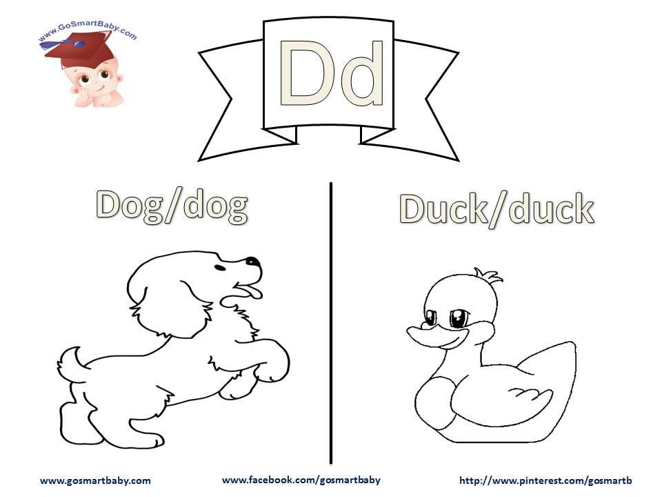 Coloring By Itself For Children
 In this worksheet letter D a Dog and a Duck are two
