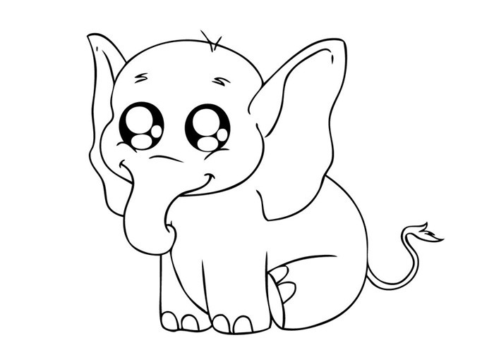 Coloring Pages Baby Animals
 Baby Elephant Coloring Pages Animal