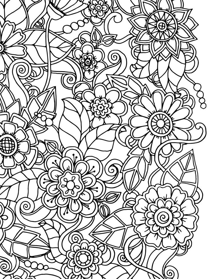 Coloring Pages For Adults Flowers
 15 CRAZY Busy Coloring Pages for Adults