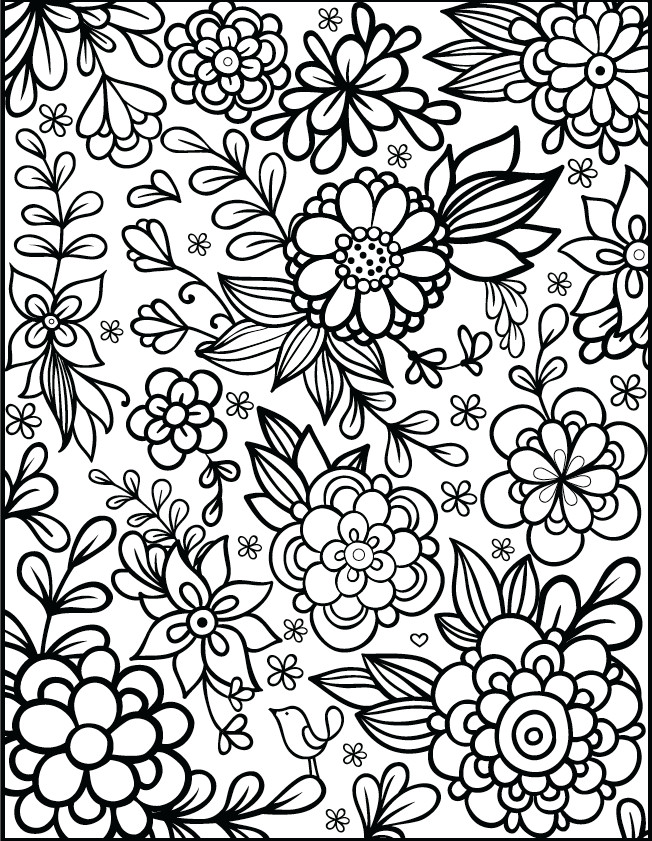 Coloring Pages For Adults Flowers
 Free Floral Printable Coloring Page from filthymuggle