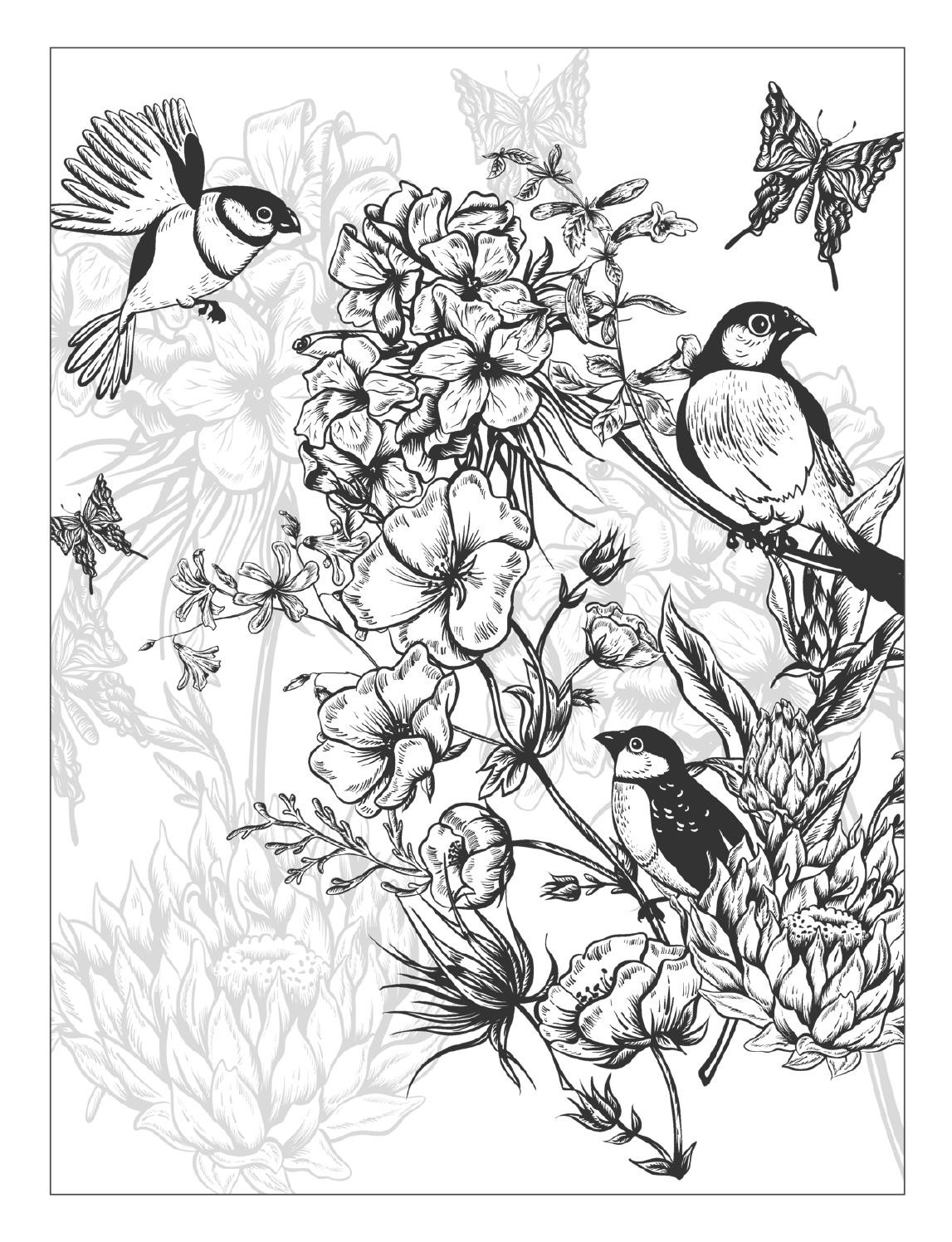 Coloring Pages For Adults Flowers
 Beautiful Flowers Detailed Floral Designs Coloring Book