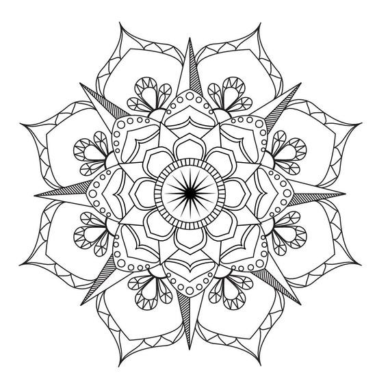 Coloring Pages For Adults Flowers
 Flower Mandala Coloring page Adult coloring art therapy