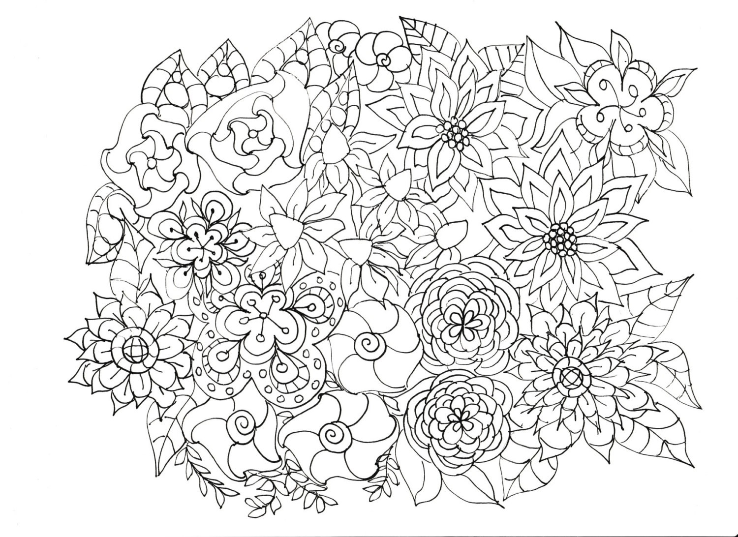 Coloring Pages For Adults Flowers
 Adult Coloring Pages Flowers Plants Garden