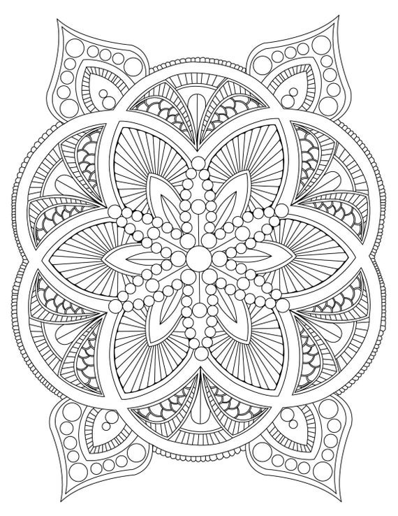 Coloring Pages For Adults Mandala
 Abstract Mandala Coloring Page for Adults Digital Download