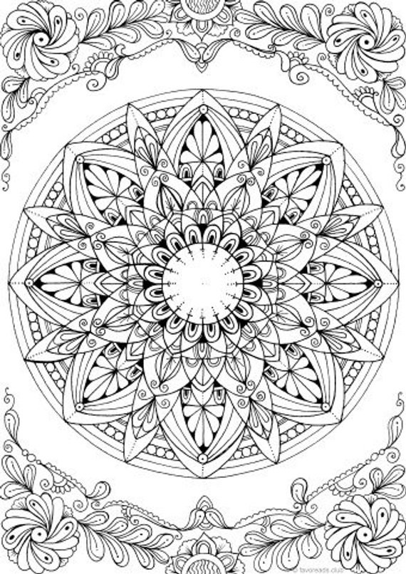 Coloring Pages For Adults Mandala
 Mandala Printable Adult Coloring Page from Favoreads