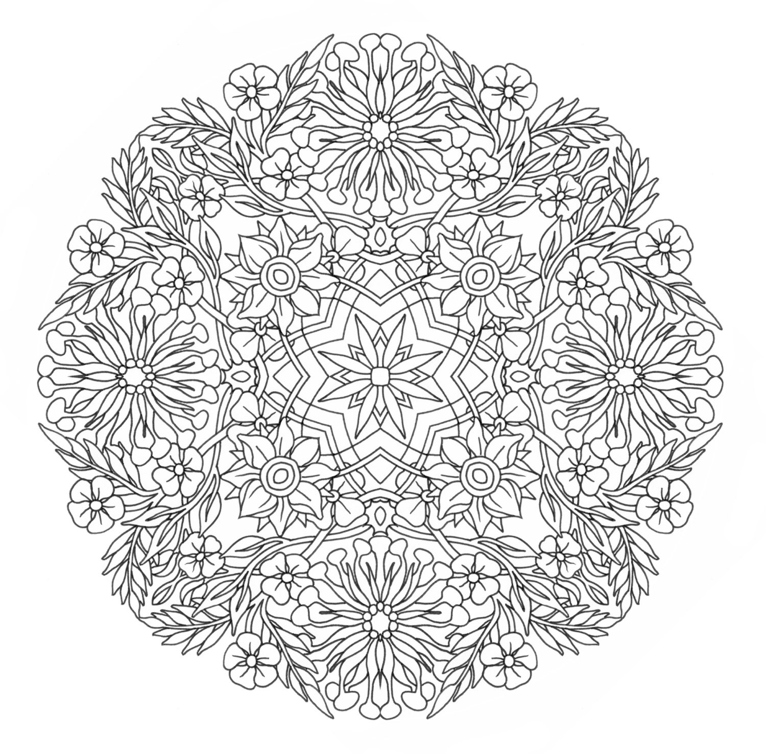 Coloring Pages For Adults Mandala
 Printable Coloring Page Honey Suckle Mandala by emerlyearts