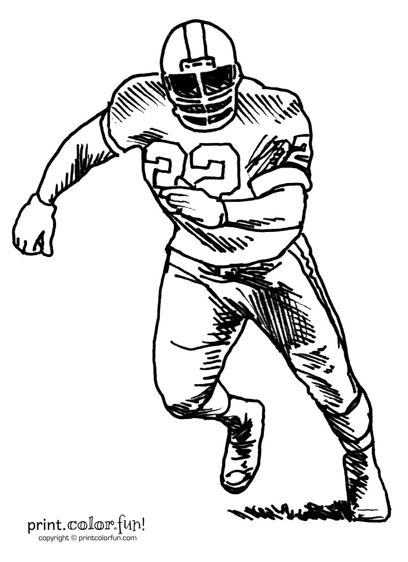 Coloring Pages For Boys Football Teams
 Football player coloring page Print Color Fun