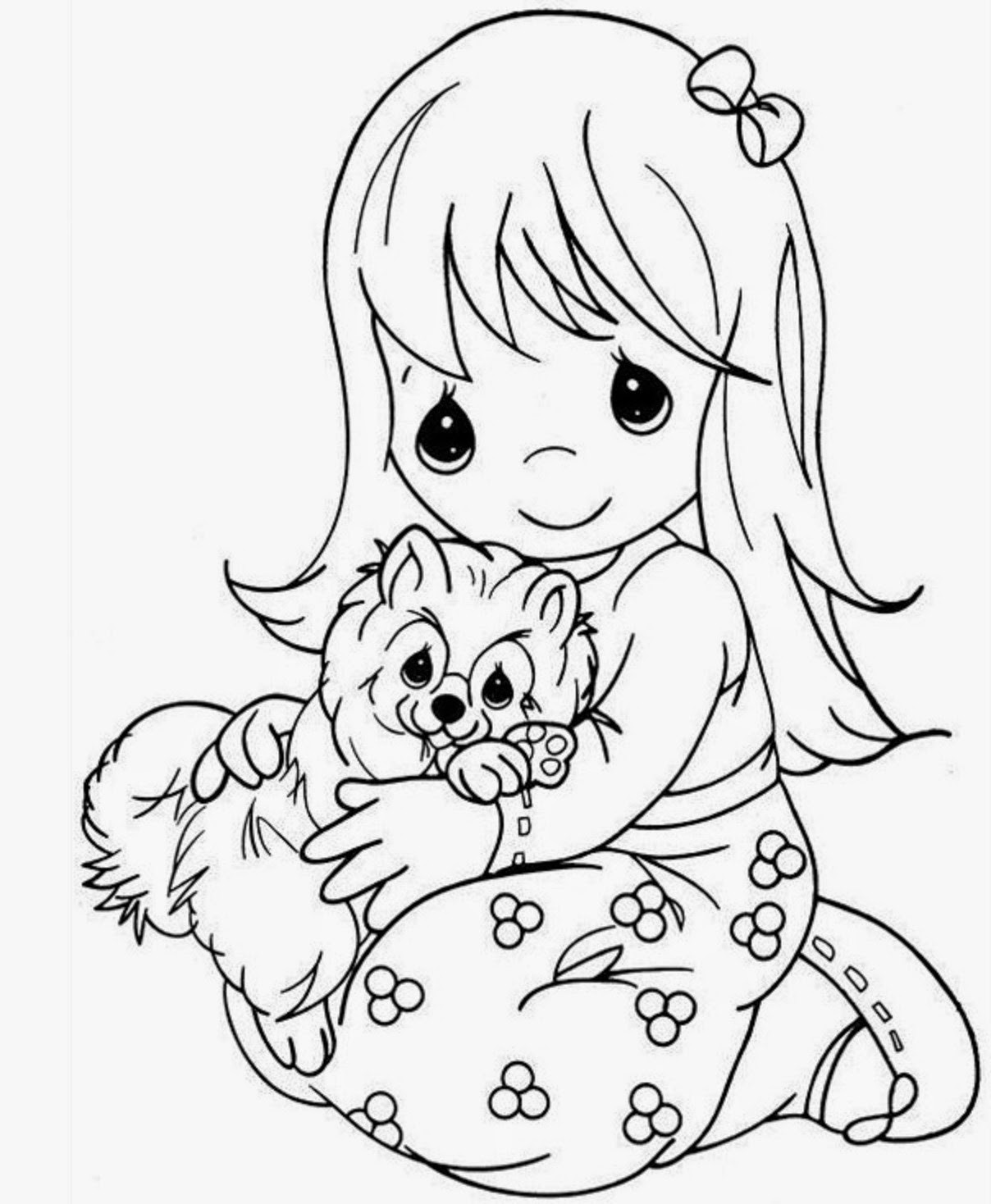 Coloring Pages For Girls
 colours drawing wallpaper Beautiful Precious Moments Girl