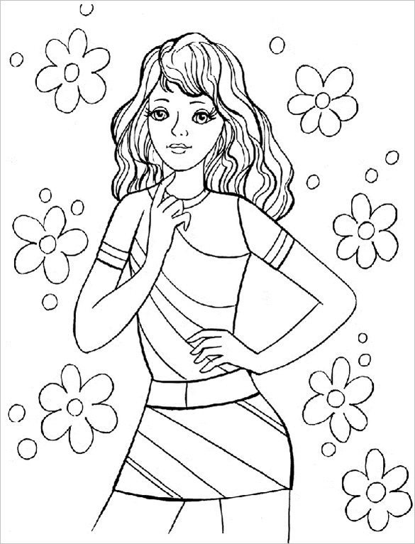 Coloring Pages For Girls
 20 Teenagers Coloring Pages PDF PNG