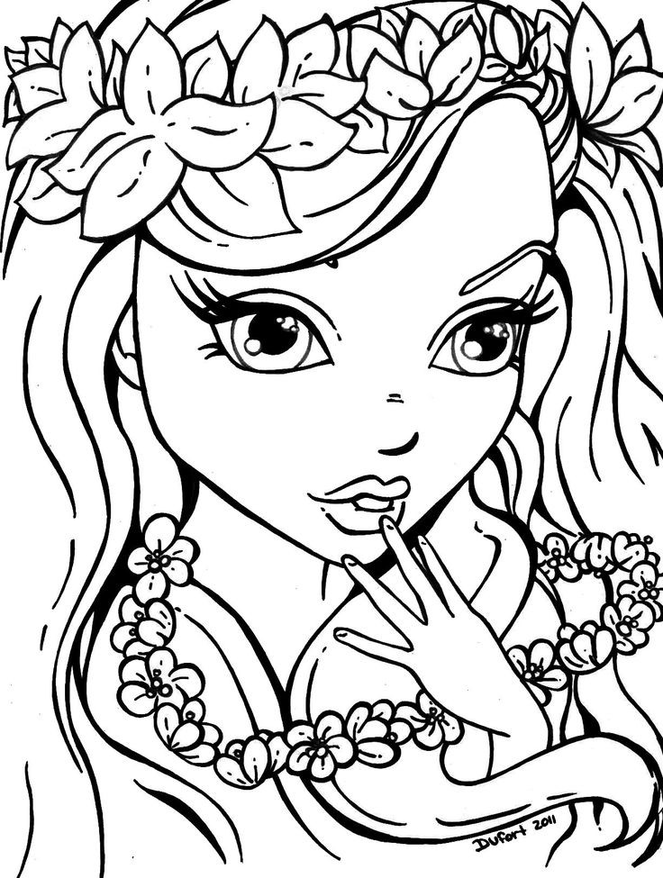 Coloring Pages For Girls Printable
 1995 best images about colour in pages on Pinterest