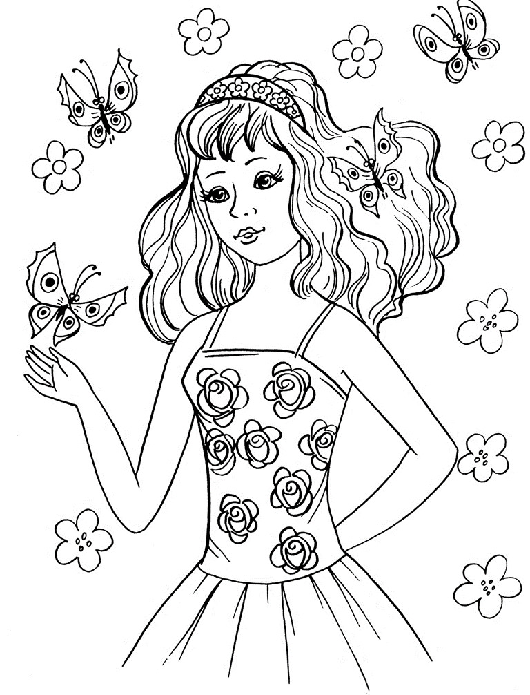 Coloring Pages For Girls Printable
 Coloring Pages Fashionable Girls free printable coloring