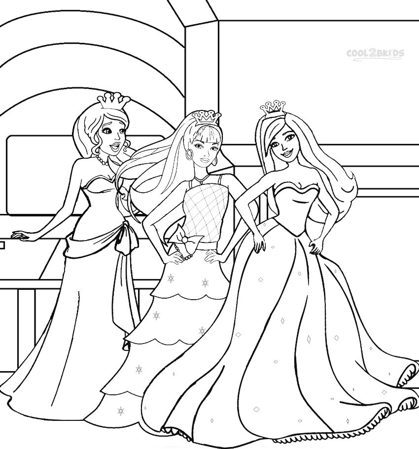Coloring Pages For Kids Barbie
 Printable Barbie Princess Coloring Pages For Kids