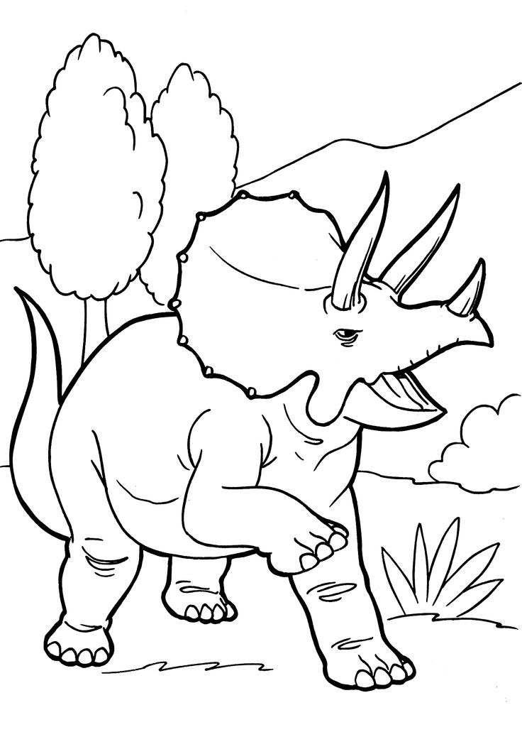 Coloring Pages For Kids Dinosaurs
 Angry triceratops dinosaur coloring pages for kids