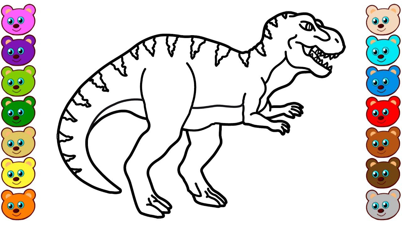 Coloring Pages For Kids Dinosaurs
 Coloring for Kids with T Rex Dinosaur Colouring Book for