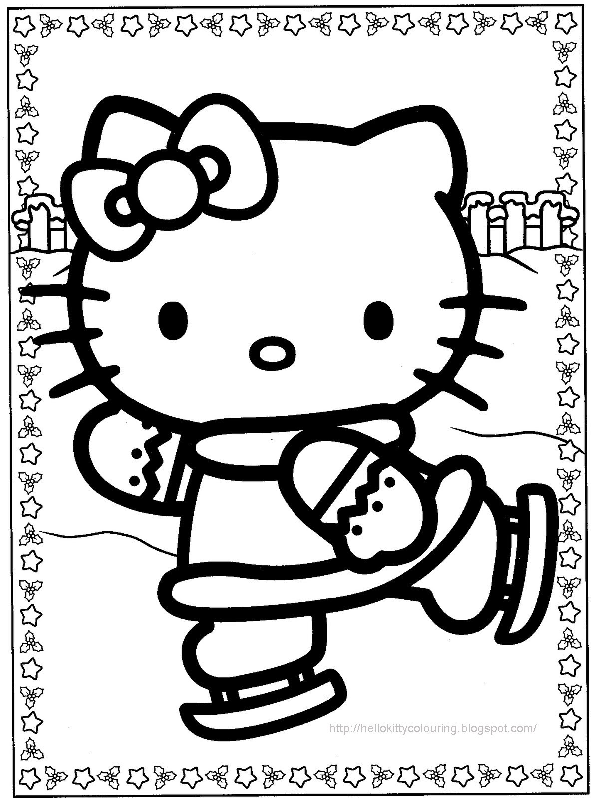 Coloring Pages For Kids Hello Kitty
 Hello Kitty Christmas Coloring Pages 1