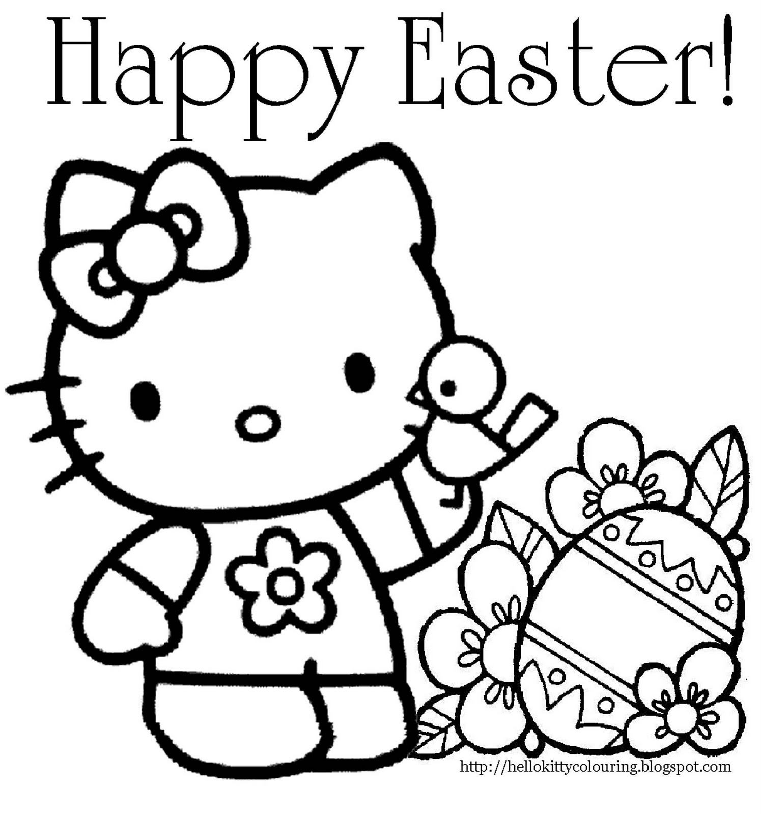 Coloring Pages For Kids Hello Kitty
 Hello Kitty Easter Coloring Pages