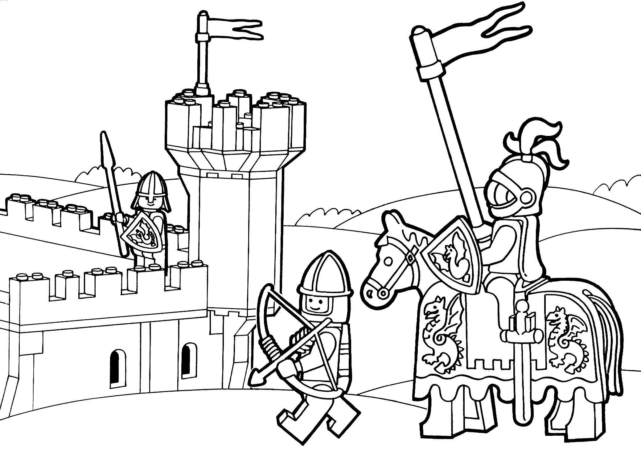 Coloring Pages For Kids Lego
 Lego Duplo knights coloring page for kids printable free