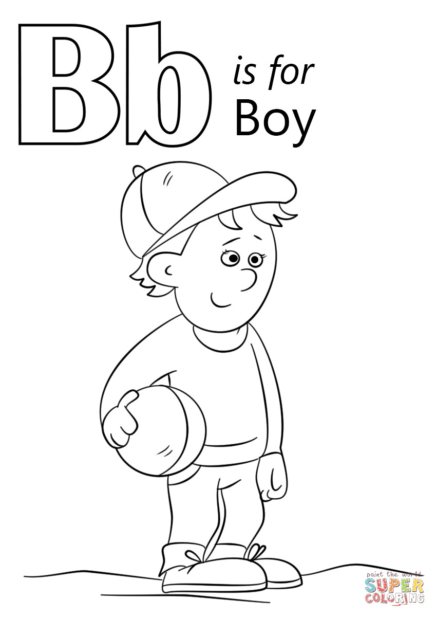 Coloring Pages For Kindergarten Boys
 Letter B is for Boy coloring page
