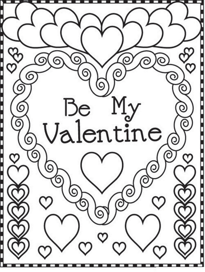 Coloring Pages For Valentines Day Printable
 Valentines Coloring Pages Happiness is Homemade