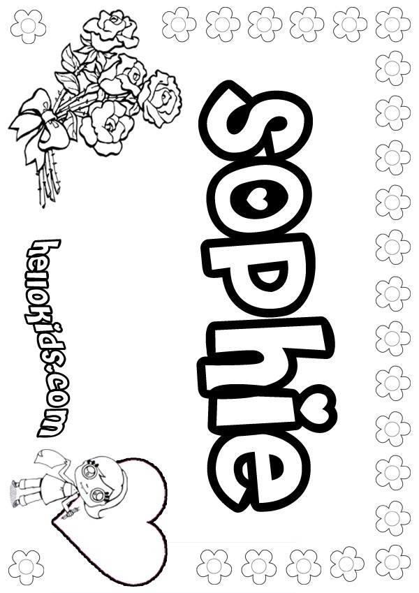 Coloring Pages Girls Names
 girls name coloring pages Sophie girly name to color