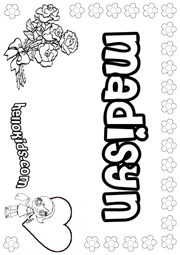 Coloring Pages Girls Names
 girls name coloring pages Madisyn girly name to color
