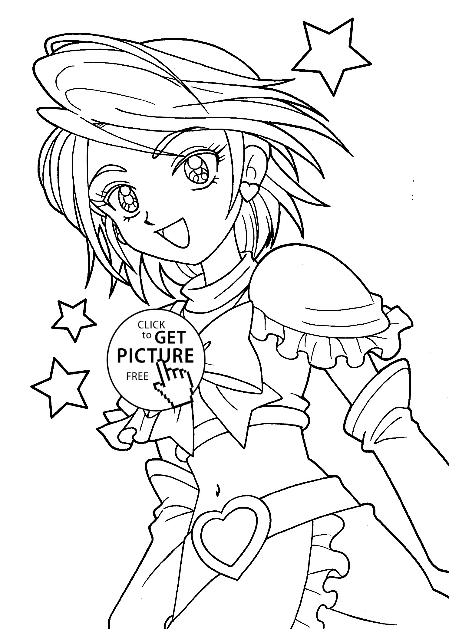 Coloring Pages To Print For Girls
 Cute Anime Girl Coloring Pages to Print