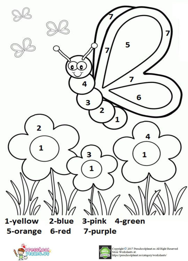 Coloring Sheets For Kids Pdf
 Color by number spring worksheet for kids