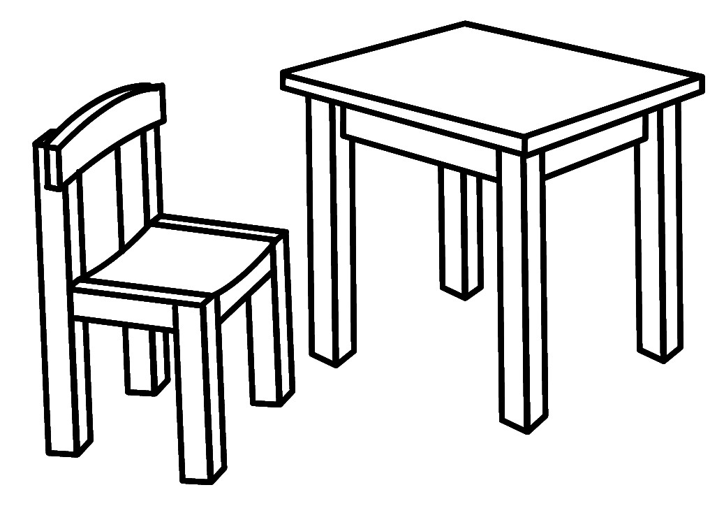 Coloring Table For Kids
 Furniture coloring page for kids to print and for