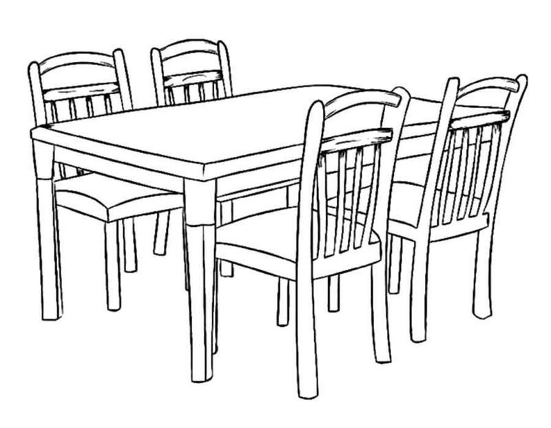 Coloring Table For Kids
 vintage dining table coloring sheet
