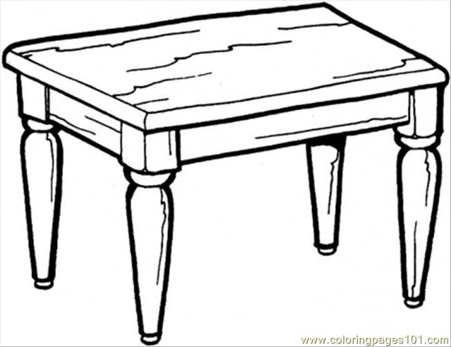 Coloring Table For Kids
 Kitchen Table Coloring Page Free Furnitures Coloring