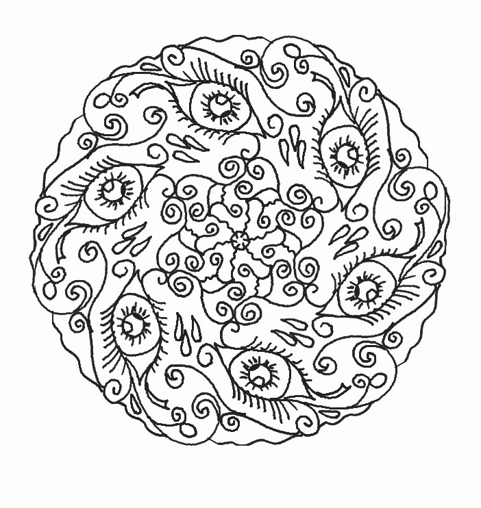 Complex Mandala Coloring Pages Printable
 Free Printable Advanced Coloring Pages Coloring Home